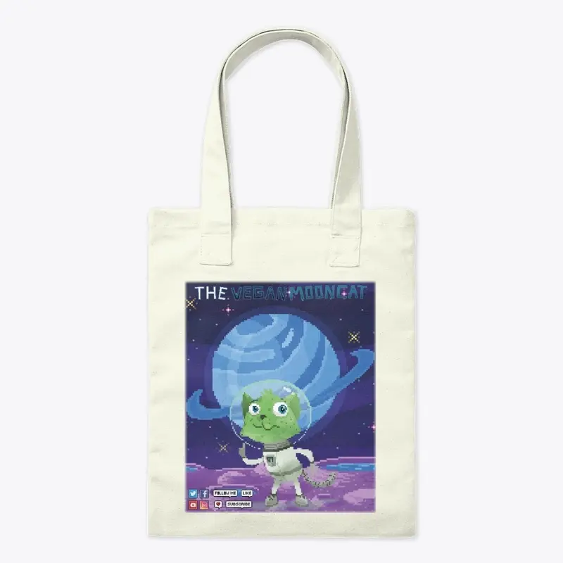 The Vegan Mooncat  8bit Tote Bag